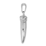 Sterling Silver Rhodium-plated Polished Claw Pendant - Image 2