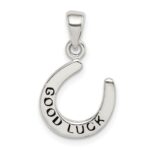 Sterling Silver Enamel Good Luck Horse Shoe Pendant