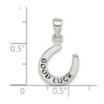 Sterling Silver Enamel Good Luck Horse Shoe Pendant - Image 4