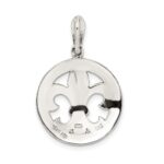 Sterling Silver Antiqued Marcasite Fleur De Lis Pendant - Image 3