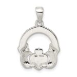Sterling Silver Glitter Infused Claddagh Pendant - Image 3