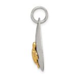 Sterling Silver Gold-Tone Turtle Brushed Pendant - Image 2