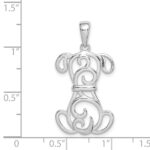 Sterling Silver Rhodium Plated Dog Pendant - Image 4