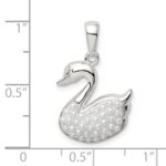 Sterling Silver Rhodium-plated Imitation Pearl Swan Pendant - Image 4
