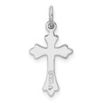 Sterling Silver Platinum-plated Polished Cross Pendant - Image 3