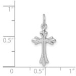 Sterling Silver Platinum-plated Polished Cross Pendant - Image 4