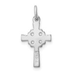 Sterling Silver Platinum-plated Diamond Cut Cross Pendant - Image 3