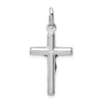 Sterling Silver Rhodium-plated Polished Crucifix Cross Pendant - Image 3