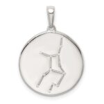 Sterling Silver Rhodium-plated & CZ Virgo Zodiac Pendant