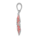 De-Ani Sterling Silver Rhodium-Plated Polished Enameled Starfish Pendant - Image 2