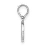 Sterling Silver Rhodium-plated Polished Block Initial -D- Pendant - Image 2