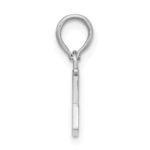 Sterling Silver Rhodium-plated Polished Block Initial -L- Pendant - Image 2