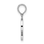Sterling Silver Rhodium-plated Polished Block Initial -Q- Pendant - Image 2