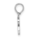 Sterling Silver Rhodium-plated Polished Block Initial -R- Pendant - Image 2