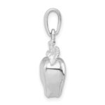 De-Ani Sterling Silver Rhodium-Plated Polished 3D Apple Pendant - Image 2