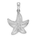 De-Ani Sterling Silver Rhodium-Plated Diamond-Cut Small Starfish Pendant - Image 3