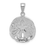De-Ani Sterling Silver Rhodium-Plated Polished Beveled Sand Dollar Pendant - Image 3