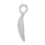 De-Ani Sterling Silver Rhodium-Plated Polished Beaded Scallop Shell Pendant - Image 2