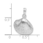 De-Ani Sterling Silver Rhodium-Plated Polished Clam Shell Pendant - Image 6