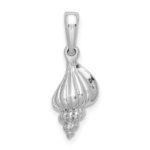 De-Ani Sterling Silver Rhodium-Plated Polished 3D Wentletrap Shell Pendant - Image 3