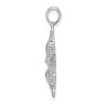 De-Ani Sterling Silver Rhodium-Plated Polished and Textured Starfish Pendant - Image 3