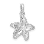 De-Ani Sterling Silver Rhodium-Plated Polished Beaded Starfish Pendant - Image 4