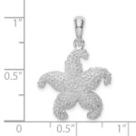 De-Ani Sterling Silver Rhodium-Plated Polished Starfish Pendant - Image 6