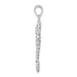 De-Ani Sterling Silver Rhodium-Plated Polished Textured 3D Seahorse Pendant - Image 3