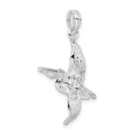 De-Ani Sterling Silver Rhodium-Plated Polished 3D Flying Pelican Pendant - Image 6