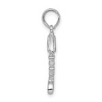 De-Ani Sterling Silver Rhodium-plated Polished 3D Fishbone Pendant - Image 2