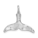 De-Ani Sterling Silver Rhodium-Plated Polished Whale Tail Pendant - Image 5