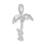 De-Ani Sterling Silver Rhodium-Plated 3D Palm Tree with Moving Climber Pendant - Image 6