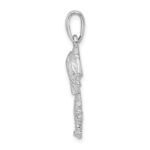 De-Ani Sterling Silver Rhodium-Plated Polished Palm Tree Pendant - Image 3