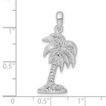 De-Ani Sterling Silver Rhodium-Plated Polished Small Palmetto Tree Pendant - Image 6