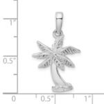 De-Ani Sterling Silver Rhodium-Plated Polished Palm Tree Pendant - Image 6