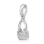 De-Ani Sterling Silver Rhodium-Plated 3D Basket with Moving Handle Pendant - Image 6