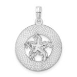 De-Ani Sterling Silver Rhodium-Plated Textured Turks and Caicos with Starfish Pendant - Image 5