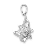 De-Ani Sterling Silver Rhodium-Plated Polished 3D Conch Shell Pendant - Image 3