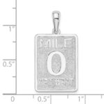 De-Ani Sterling Silver Rhodium-Plated Polished 0 Mile Marker Key West Pendant - Image 6