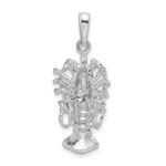 De-Ani Sterling Silver Rhodium-Plated Polished Medium Florida Lobster Pendant - Image 5