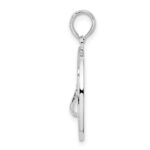 De-Ani Sterling Silver Rhodium-Plated Textured Siesta Key Florida with Flip-flop Pendant - Image 2