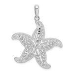 De-Ani Sterling Silver Rhodium-plated Polished Filigree Starfish Pendant