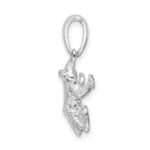 De-Ani Sterling Silver Rhodium-Plated Polished Frog Pendant - Image 2