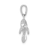 De-Ani Sterling Silver Rhodium-Plated Polished 3D Manatee Pendant - Image 2