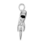 De-Ani Sterling Silver Rhodium-Plated Polished 3D Shark Pendant - Image 2