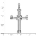 De-Ani Sterling Silver Rhodium-Plated Polished X-Center Latin Cross Pendant - Image 4
