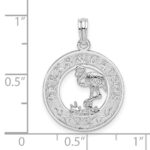 De-Ani Sterling Silver Rhodium-Plated Textured Turks and Caicos with Flamingo Pendant - Image 4