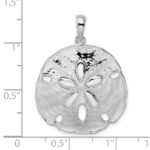 De-Ani Sterling Silver Rhodium-Plated Polished Sand Dollar Pendant - Image 4