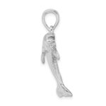 De-Ani Sterling Silver Rhodium-Plated Polished Jumping Dolphin Pendant - Image 2