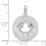 De-Ani Sterling Silver Rhodium-Plated Textured Bahamas with Dolphins Pendant - Image 4